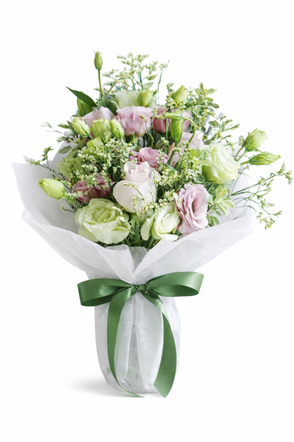 Verdant Whisper (Rose, Eustoma) | Hari Raya Flowers