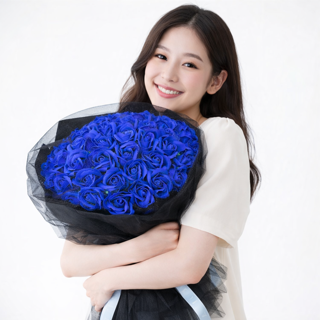 Midnight Sonata (Blue Roses) | 99 Roses Preserved Bouquet
