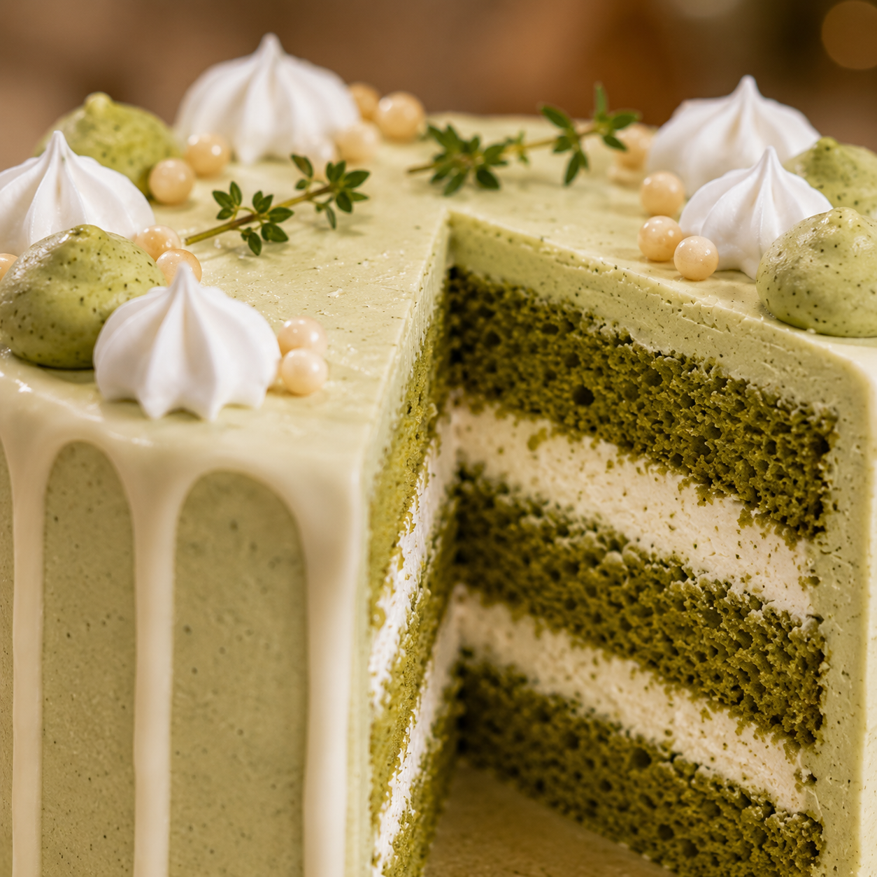 Matcha White Chocolate Cake
