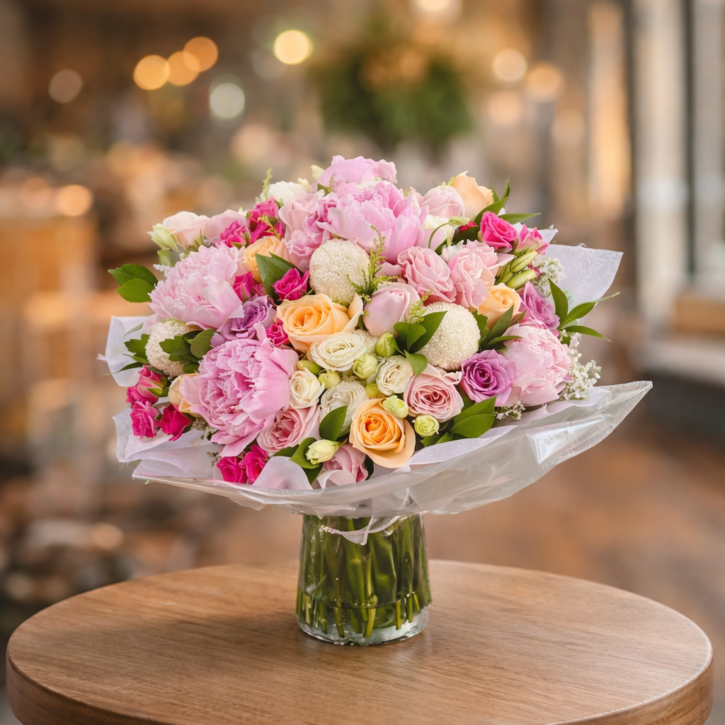 Peony Symphony (Peonies, Roses) | Flowers in Vase