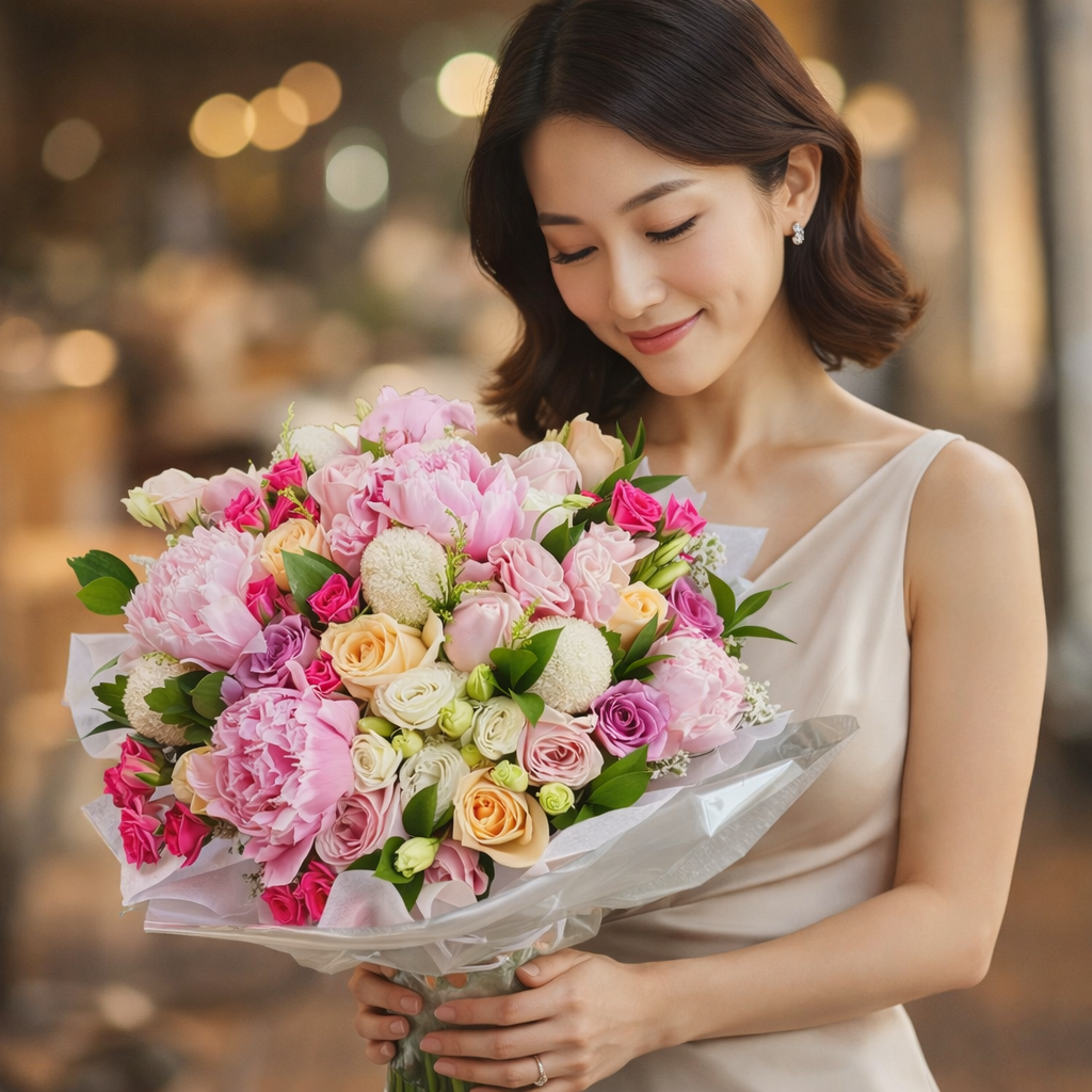 Peony Symphony (Peonies, Roses) | Flowers in Vase