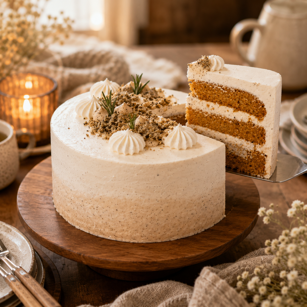 Thai Milk Tea Cake