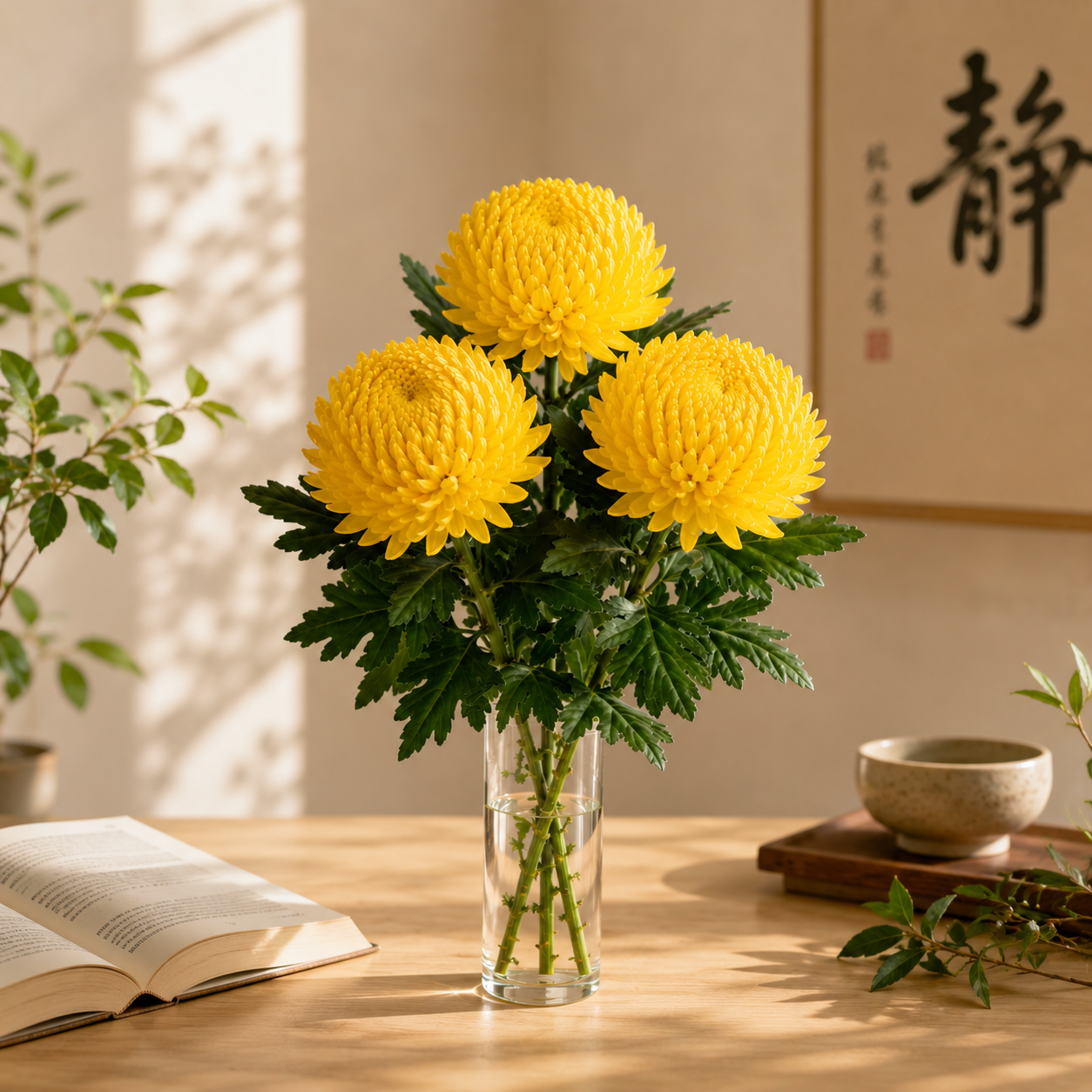 Sunlight Chrysanthemum (3 Stalks) 正阳菊花 | Praying Flowers