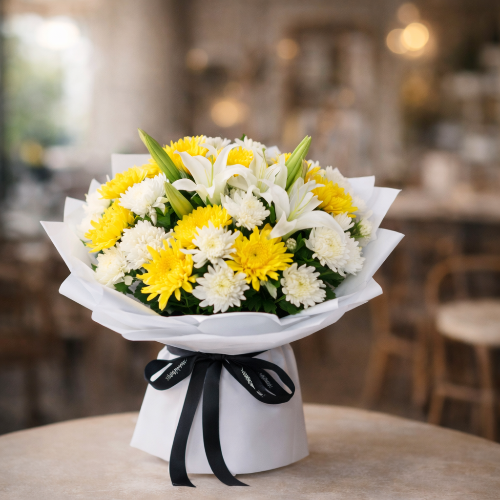 White Haven (Chrysanthemums, Lilies) | Fresh Flower Bouquet