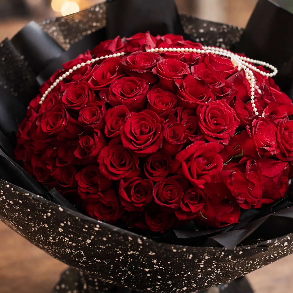 Moonlit Promise (Red Roses) | 99 Roses Bouquet