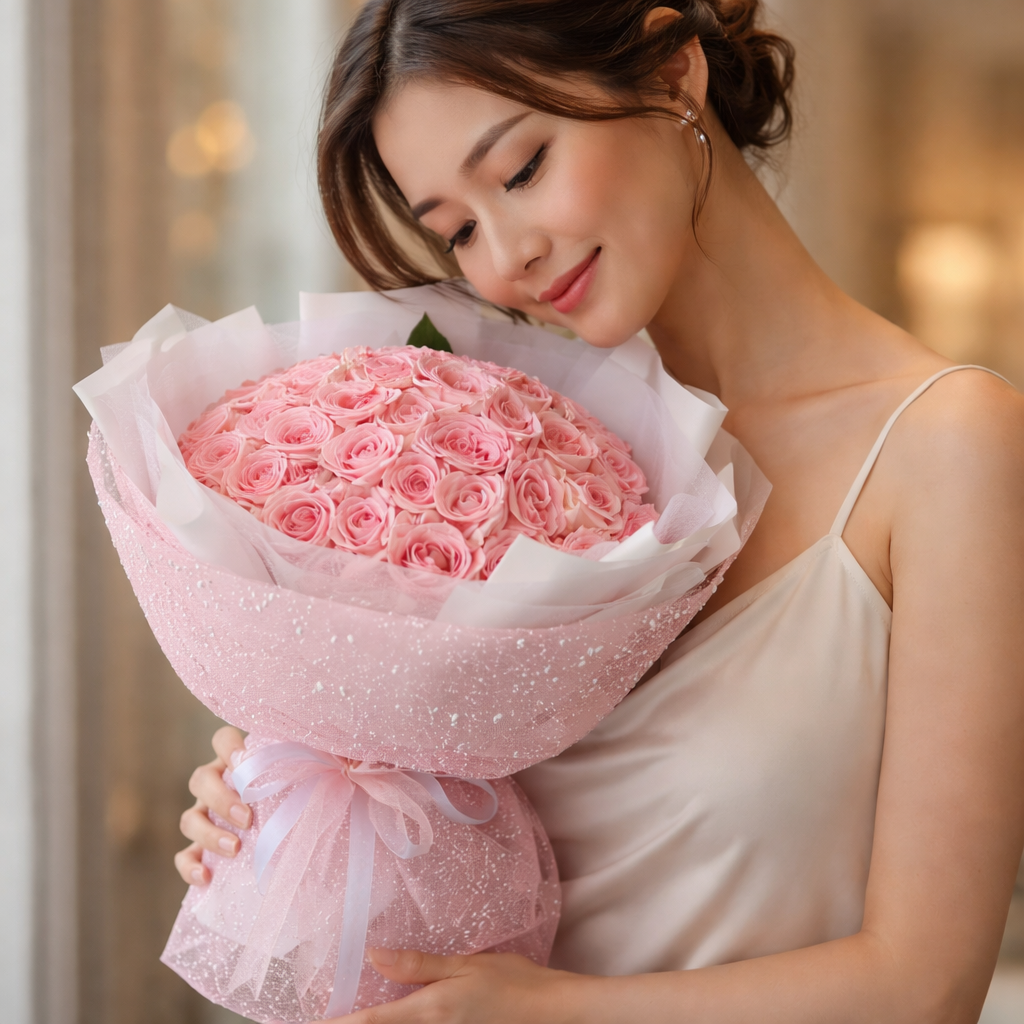 Blush Cascade (Roses) | Fresh Bouquet