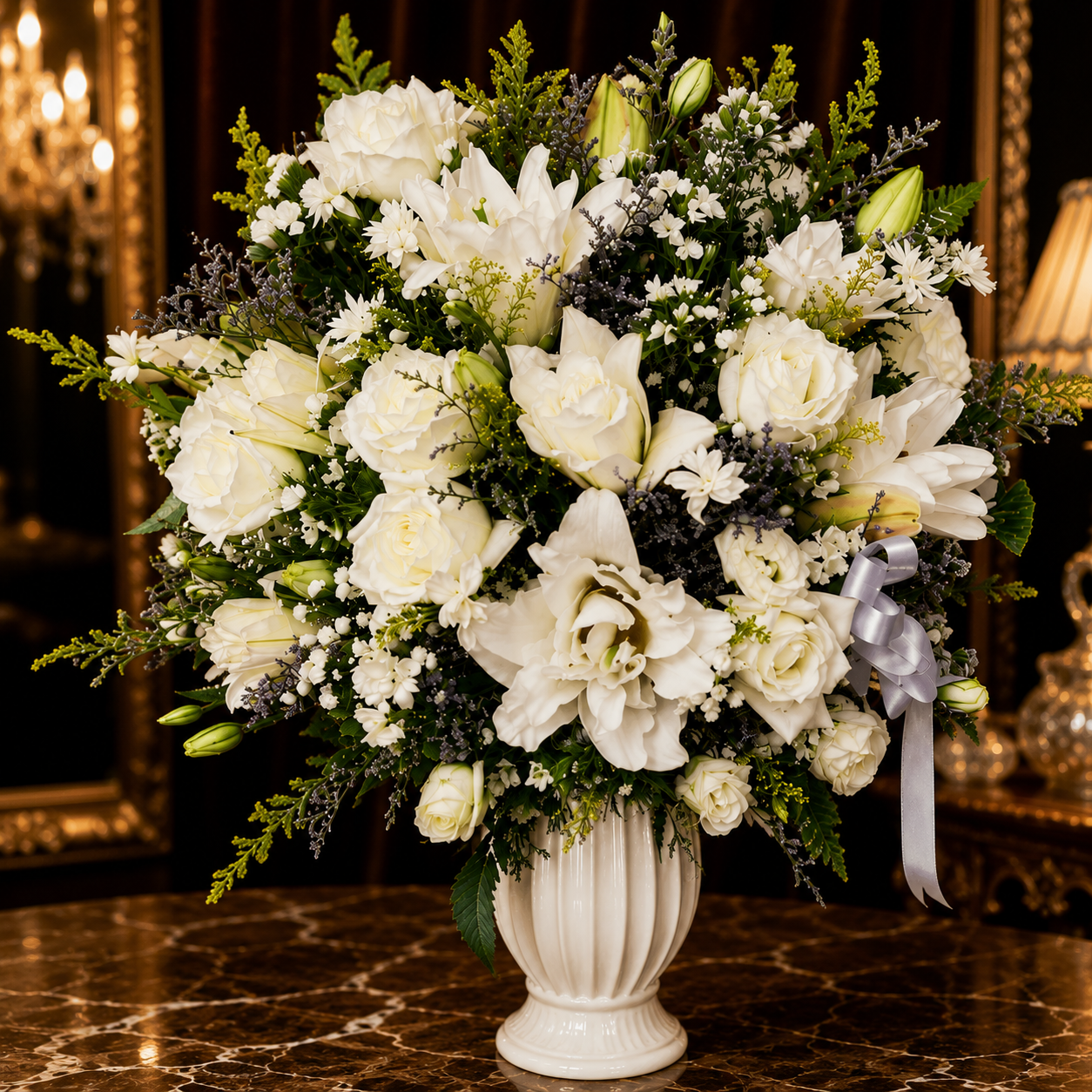 Nordelia Crest (White Roses) | Flowers in Vase