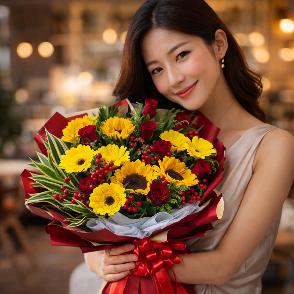 Harvest Spark (Sunflowers, Gerberas) | Flower Bouquet