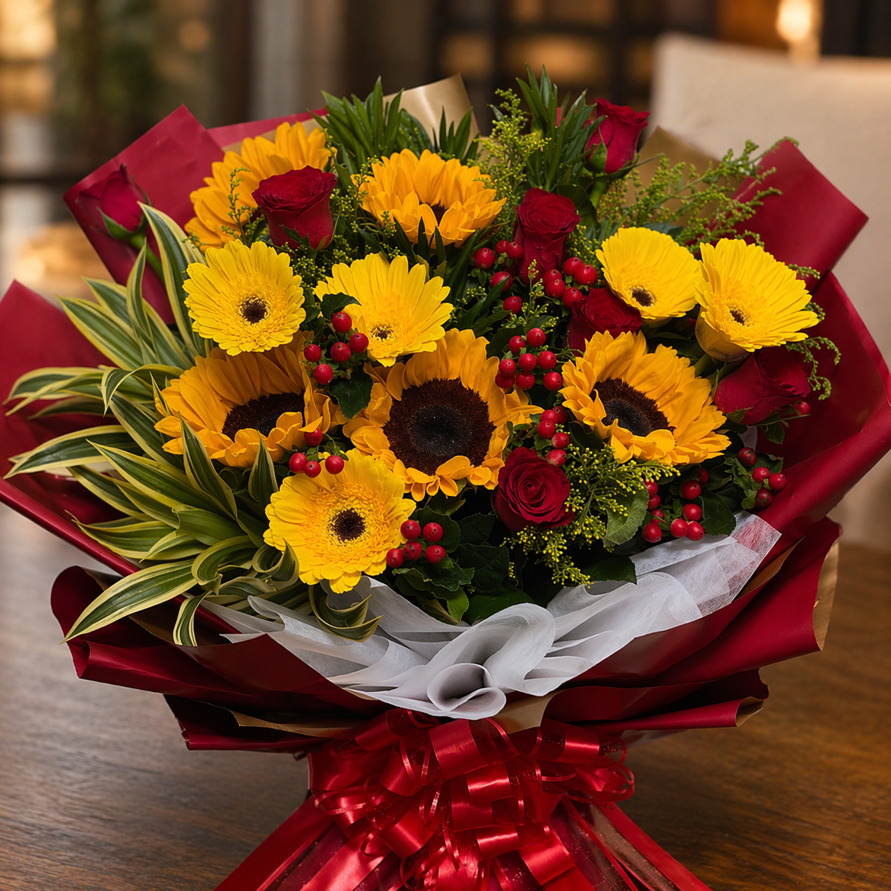 Harvest Spark (Sunflowers, Gerberas) | Flower Bouquet