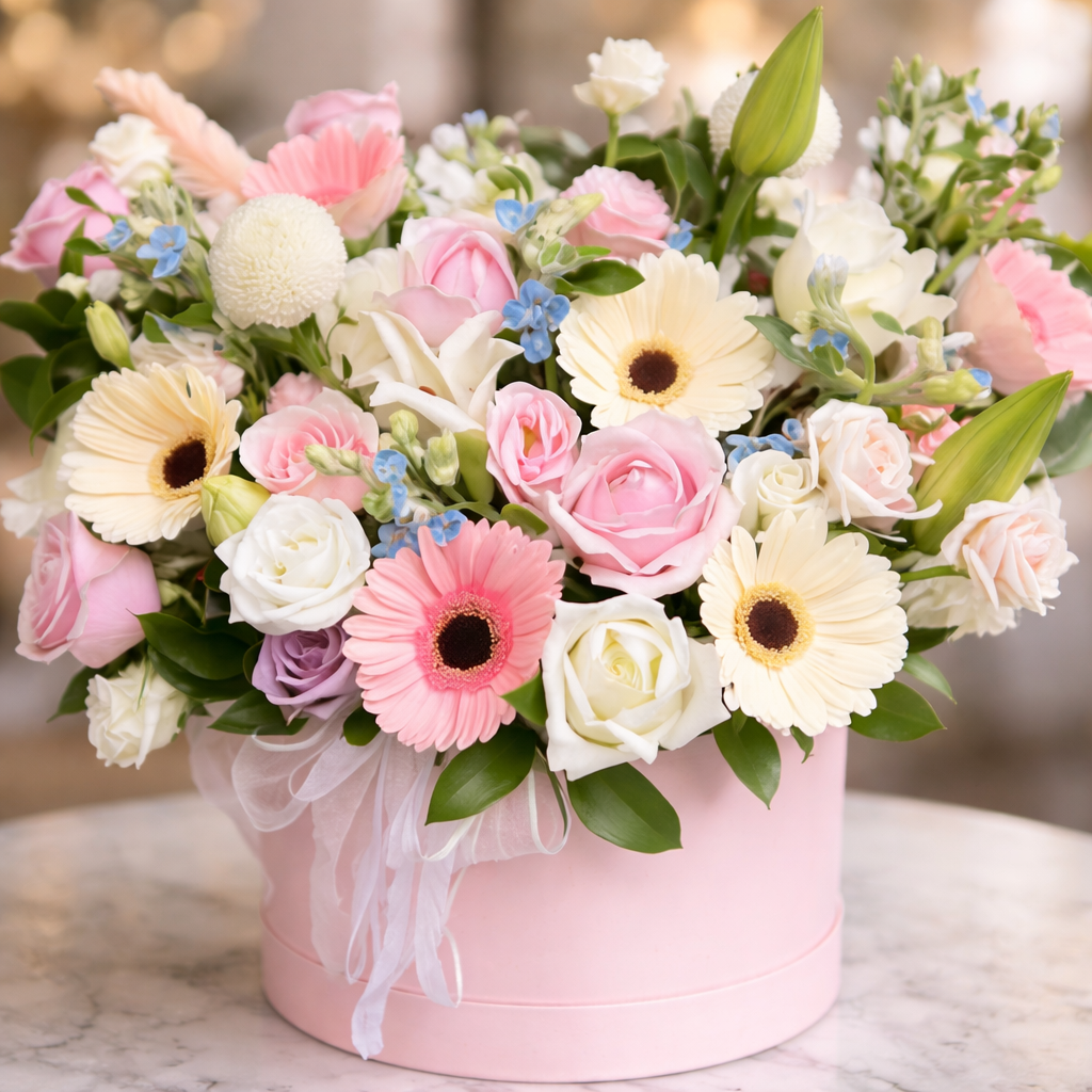 Petal Haven (Roses, Lisianthus, Lilies) | Fresh Flower Bouquet