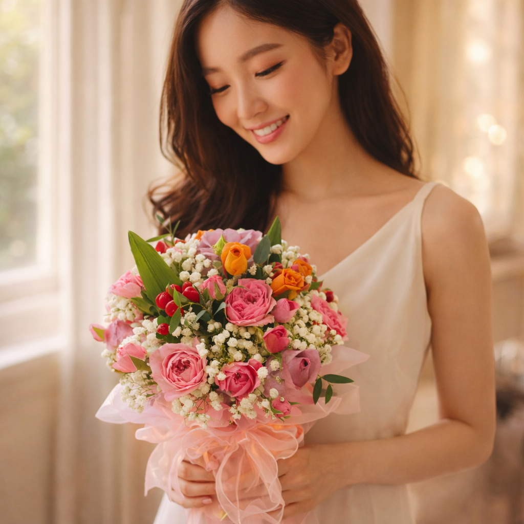 Bloom Jubilee (Roses, Baby's Breath) | Flower Bouquet