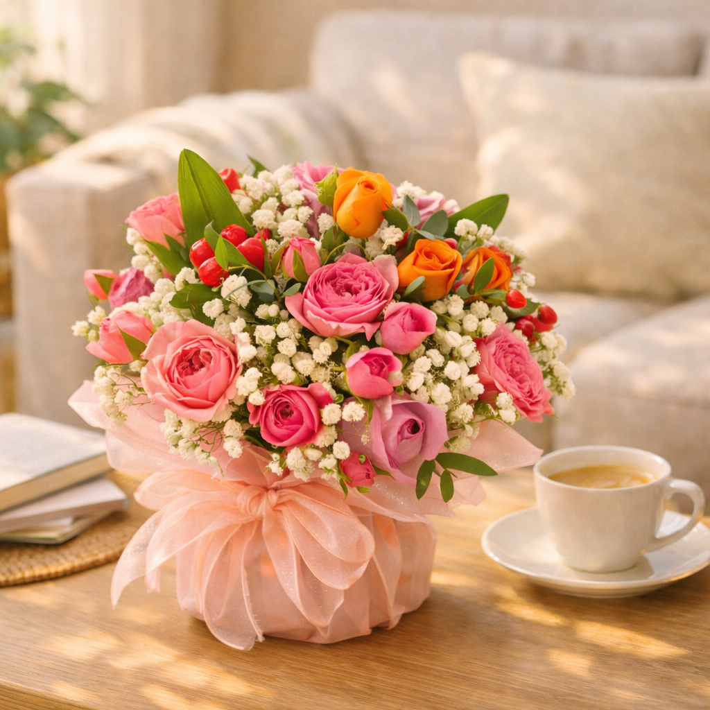 Bloom Jubilee (Roses, Baby's Breath) | Flower Bouquet