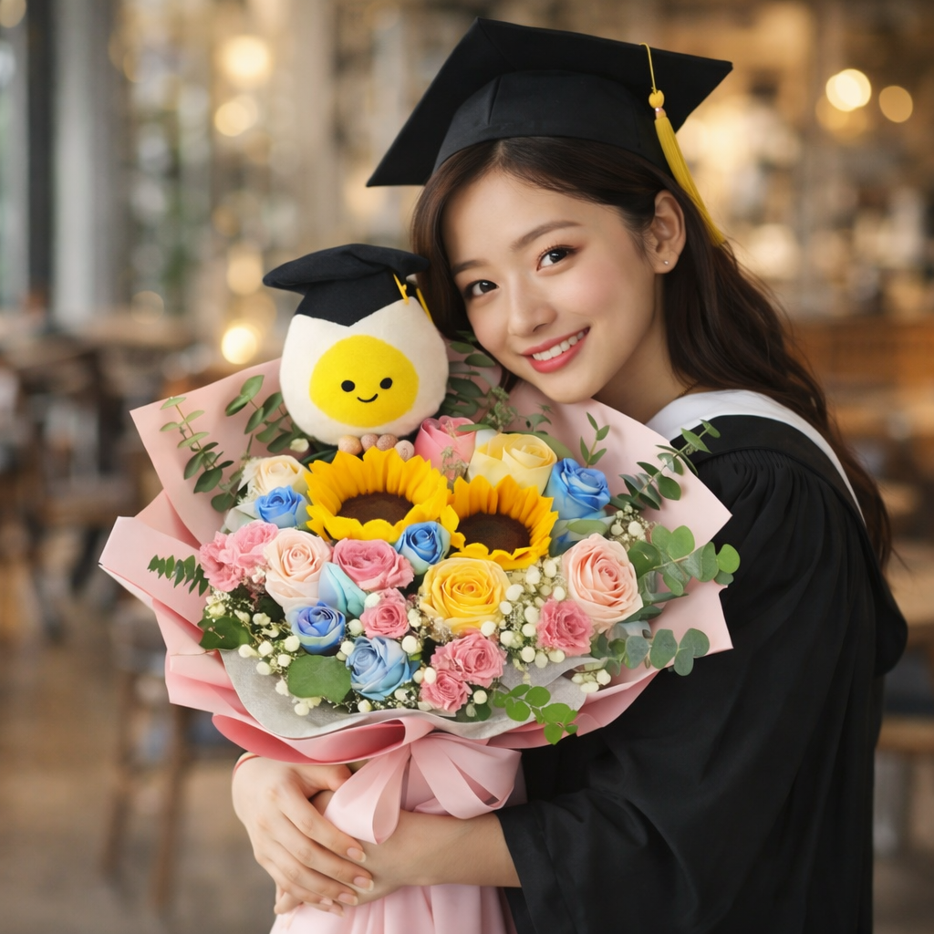 Blooming Cheers (Sunflowers, Roses, Baby's Breath) | Fresh Flower Bouquet