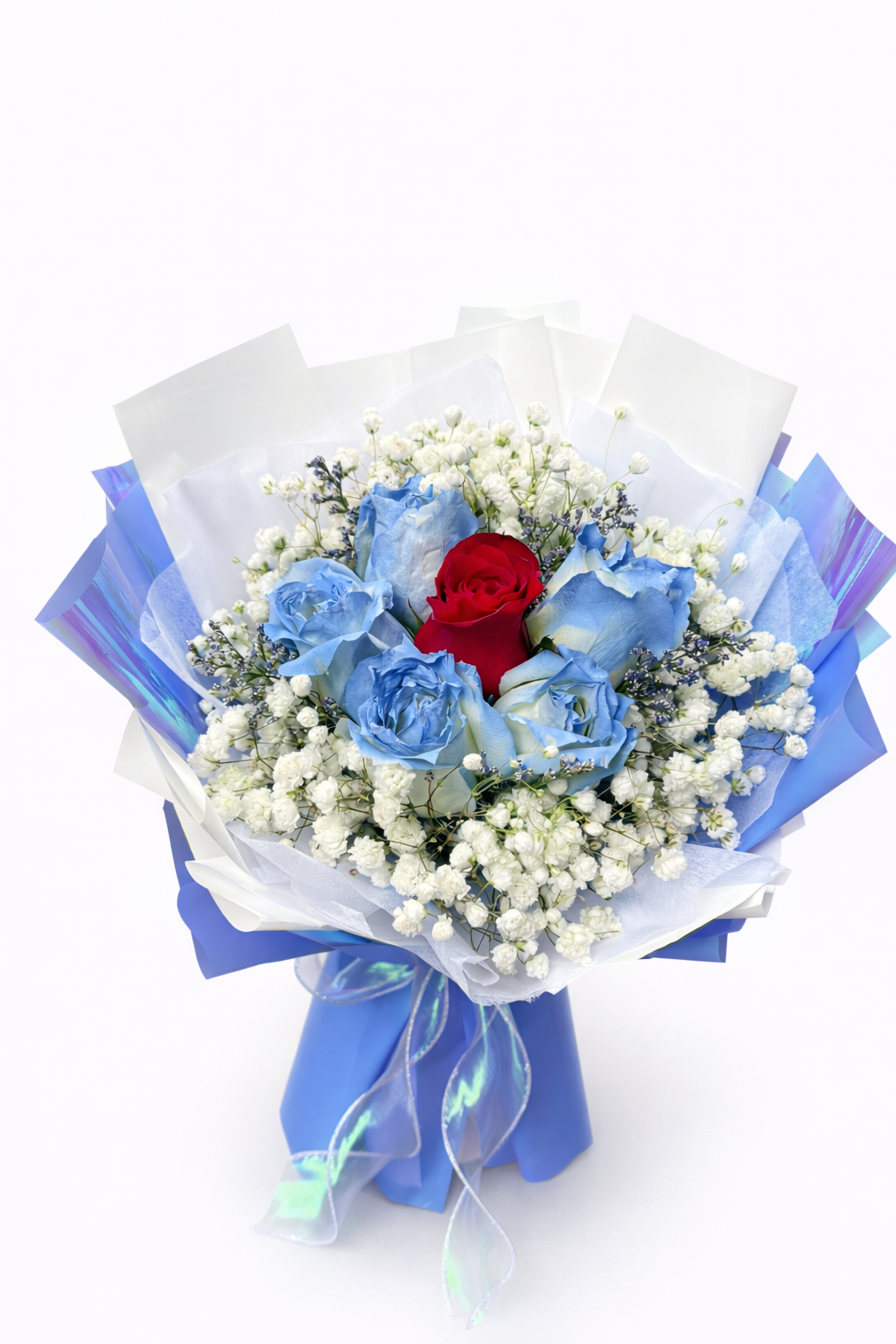 Azure Embrace (Rose, Baby's Breath) | CNY Flowers