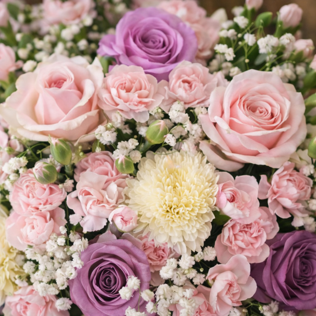 Blush Harmony (Roses, Chrysanthemum, Baby's Breath) | Bloom Box