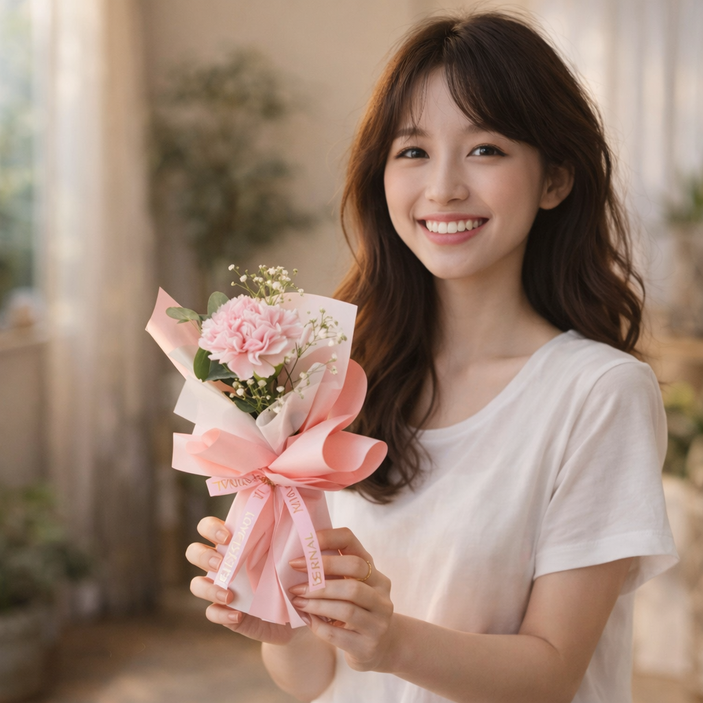 Blush Pocket (Carnation, Eucalyptus Leaves, Baby's Breath) | Fresh Bouquet