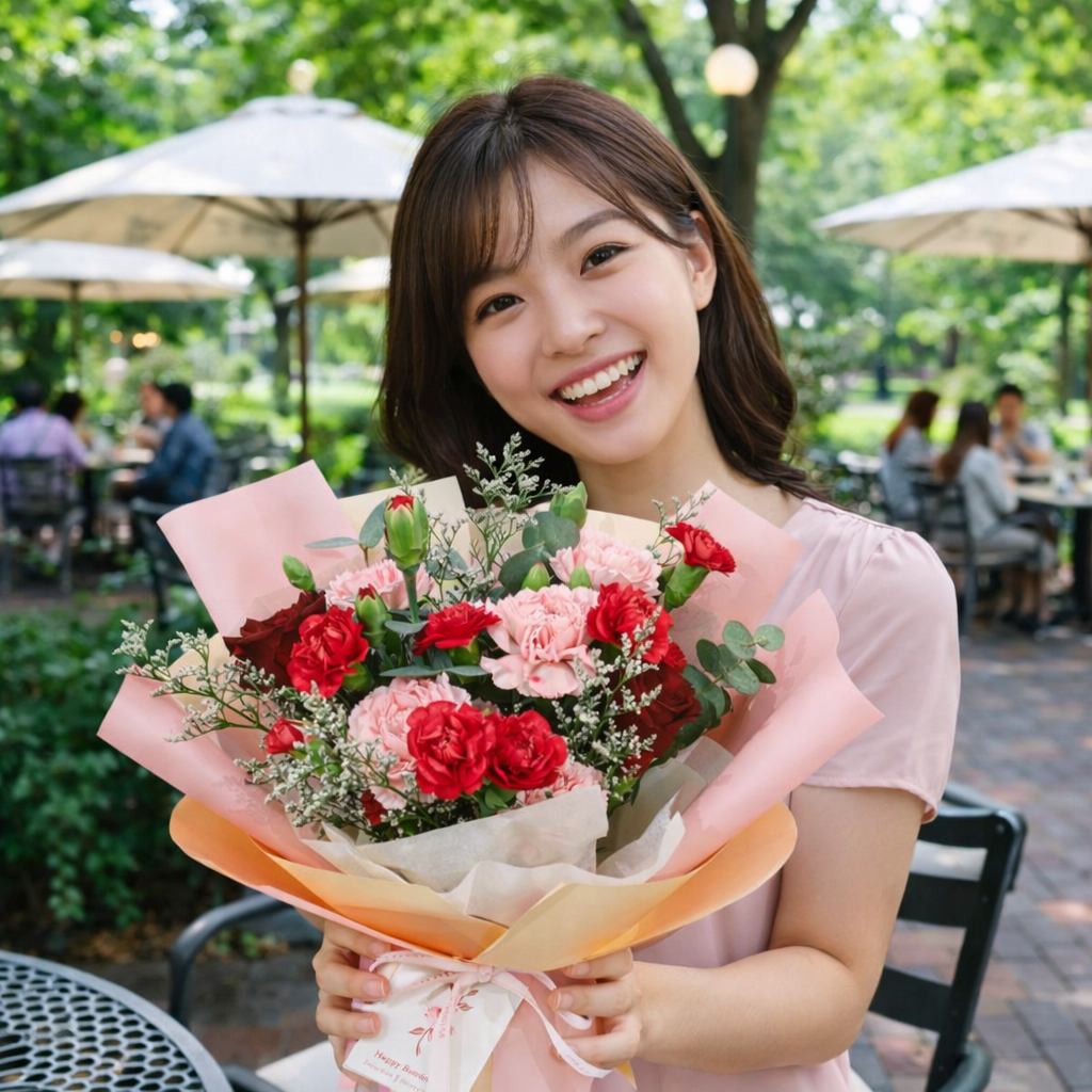 Blushing Serenade (Roses, Carnations, Baby's Breath) | Flower Bouquet