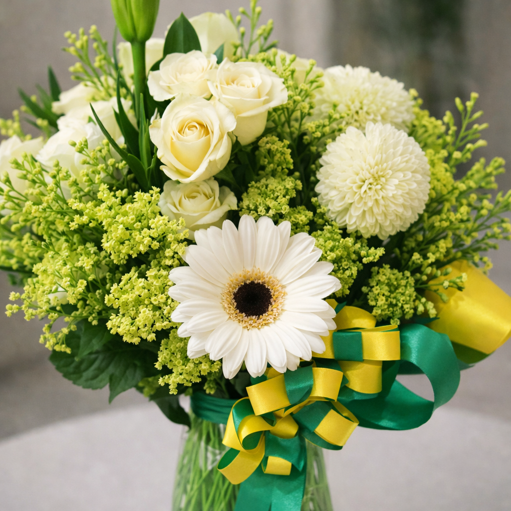 Calm Assembly (Lily, Daisy, Eustoma) | Hari Raya Vase Flowers