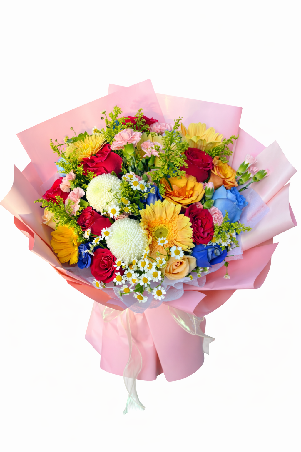 Carnival Bloom (Gerberas, Roses, Ping Pong Chrysanthemums) | Fresh Flower Bouquet