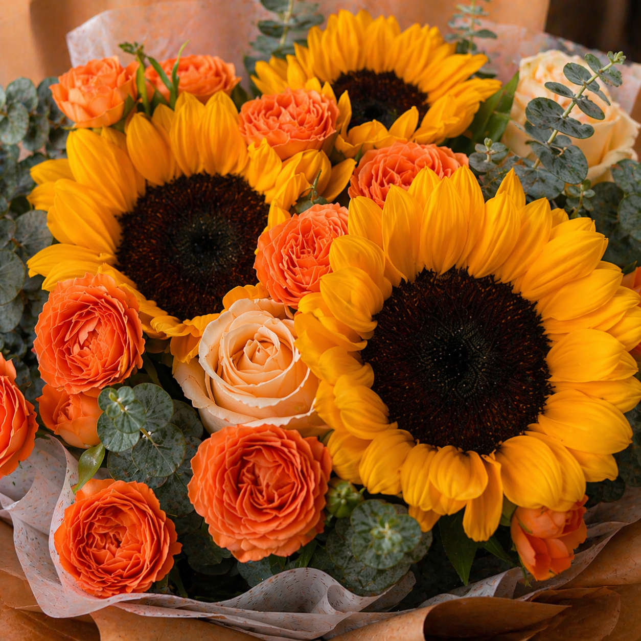 Sunbeam Orchard (Sunflowers, Roses) | Flower Bouquet