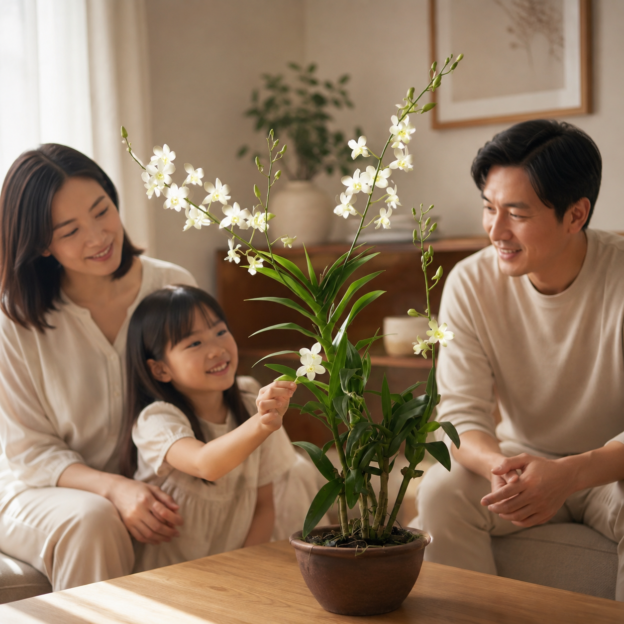 Dendrobium White Potted | Home Plant