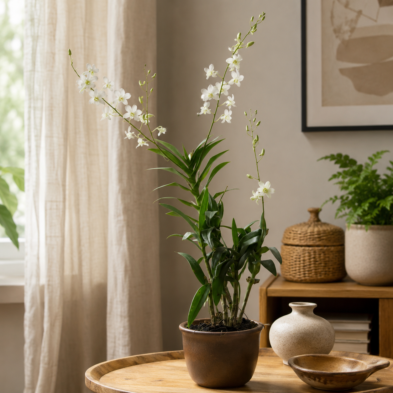 Dendrobium White Potted | Home Plant