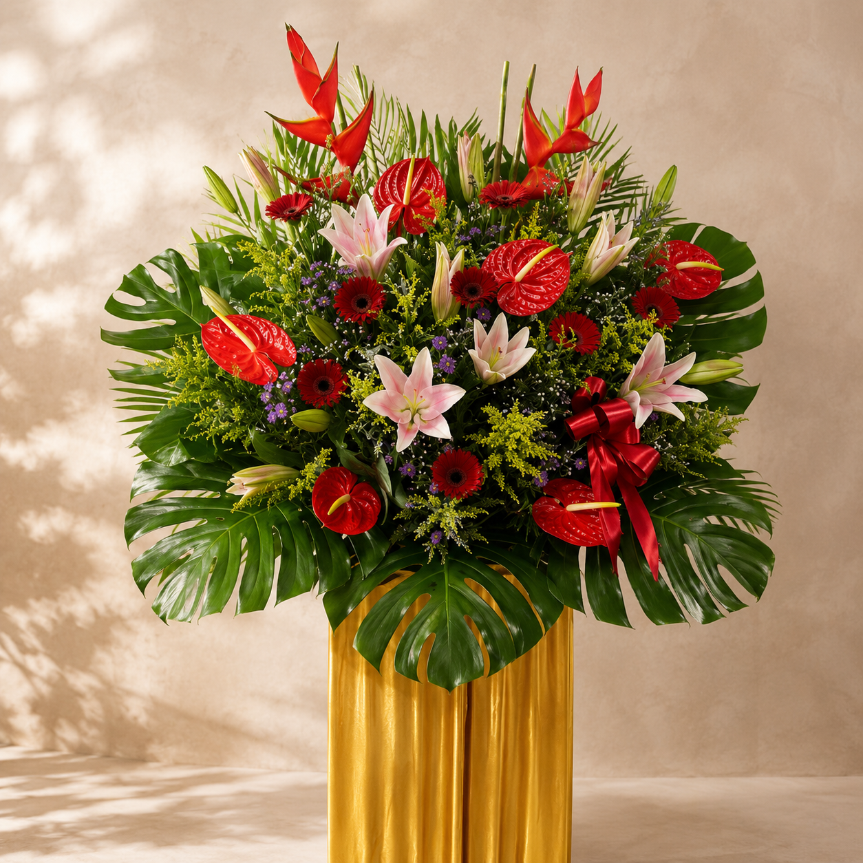 Amber Dusk (Lilies, Anthuriums, Heliconias) | Flower Stand