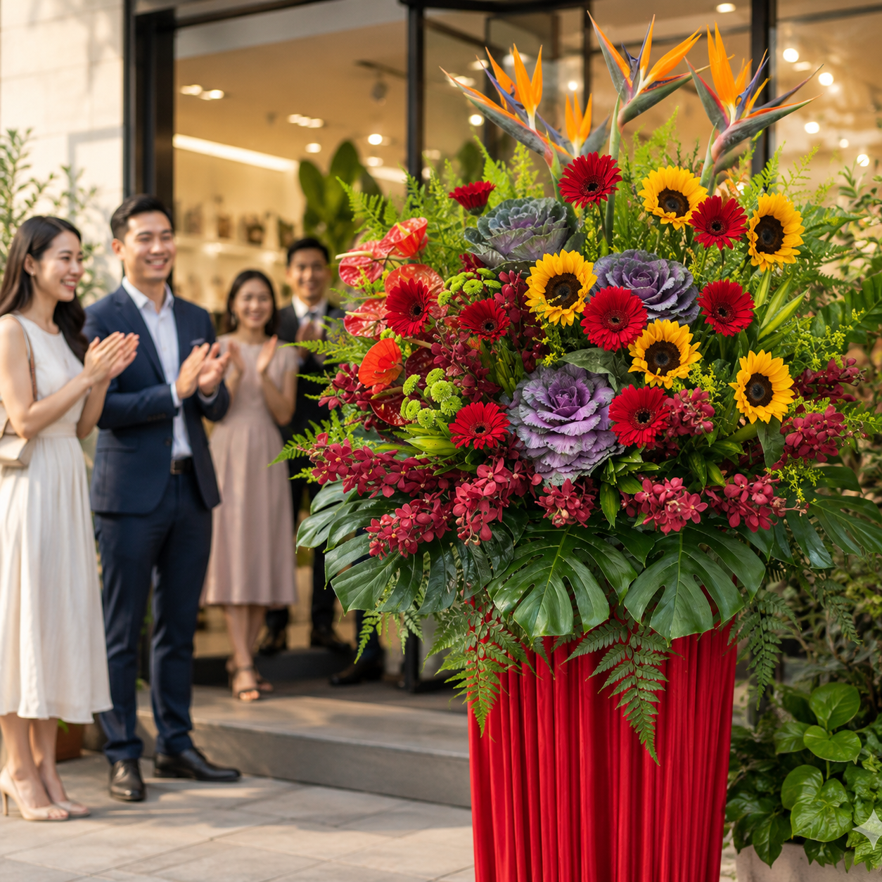 Gilded Mirage (Sunflowers, Lilies, Gerberas) | Flower Stand