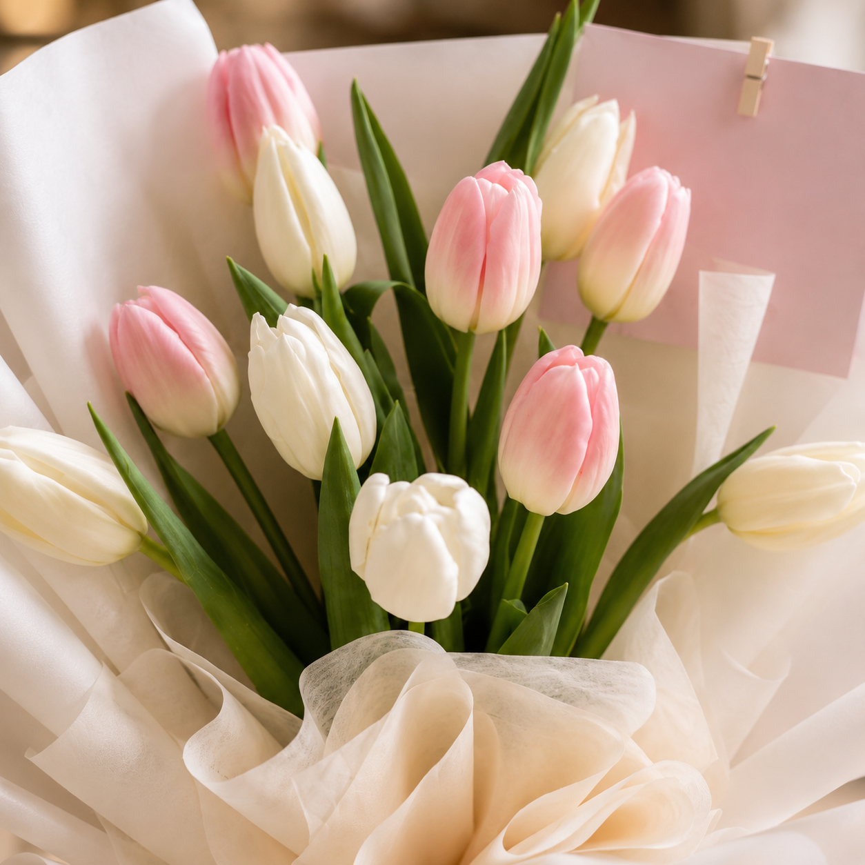 Soft Whisper (Tulips) | Flower Bouquet