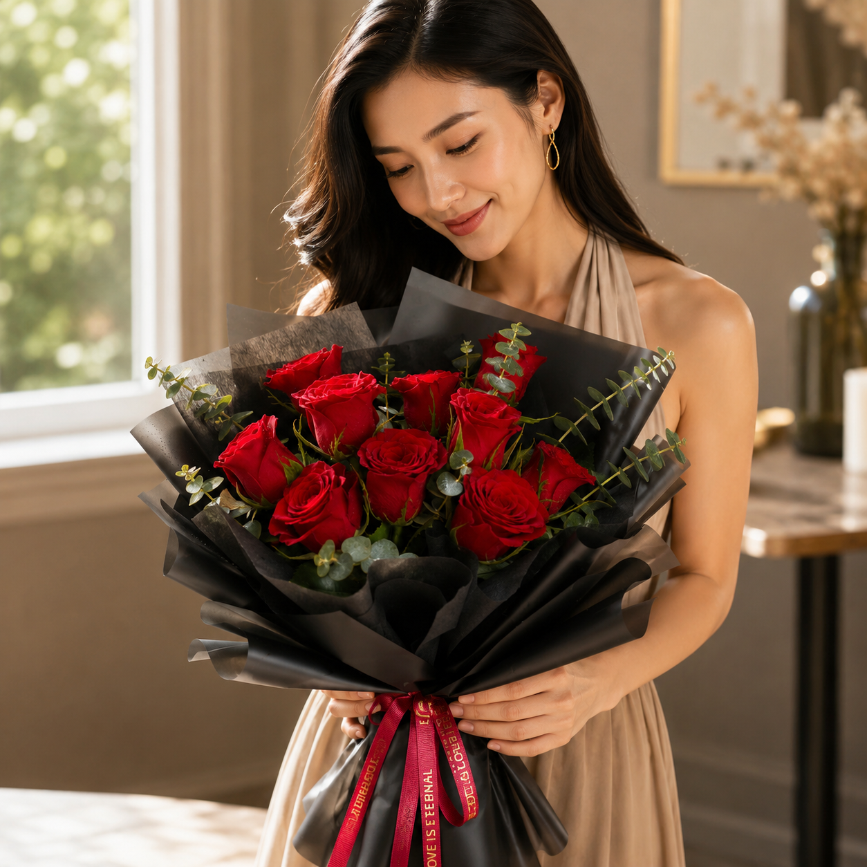 Scarlet Devotion (Roses) | Fresh Bouquet