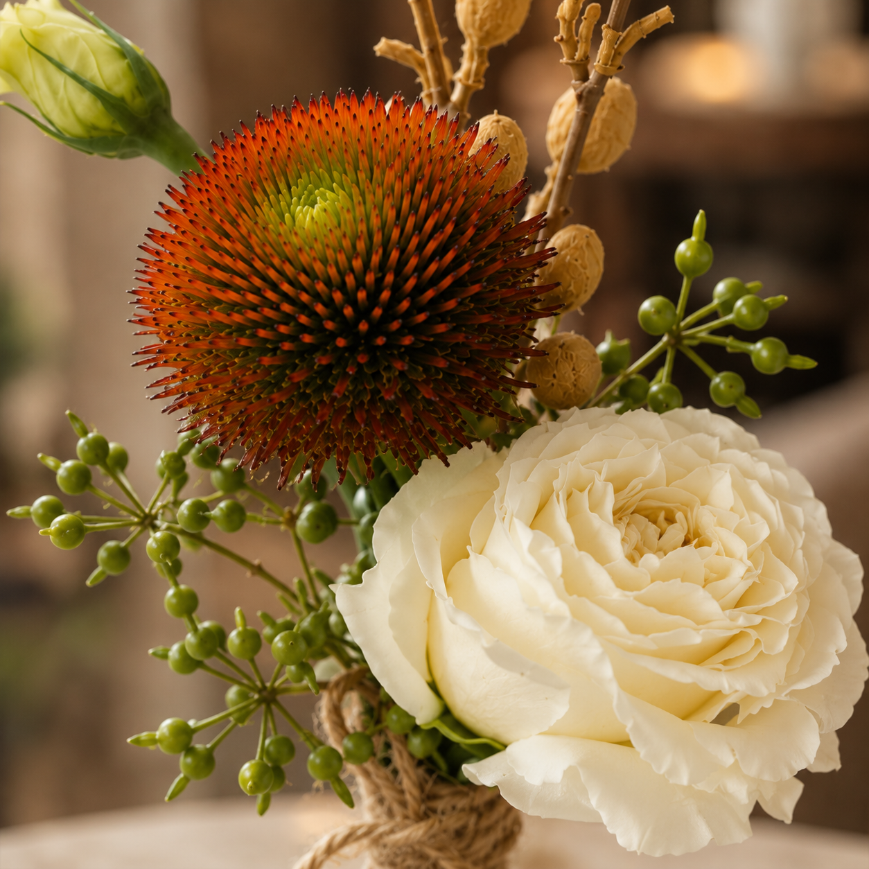 Thistle Ember (Coneflowers, Roses) | Fresh Flower Bouquet