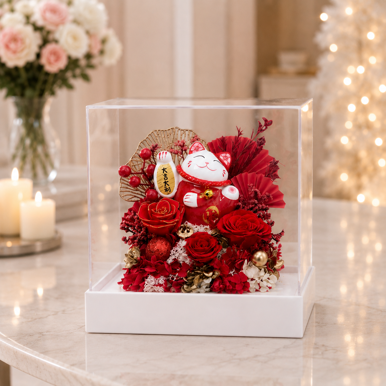 Crimson Fortune (Red Roses) | Preserved Vase Arrangement