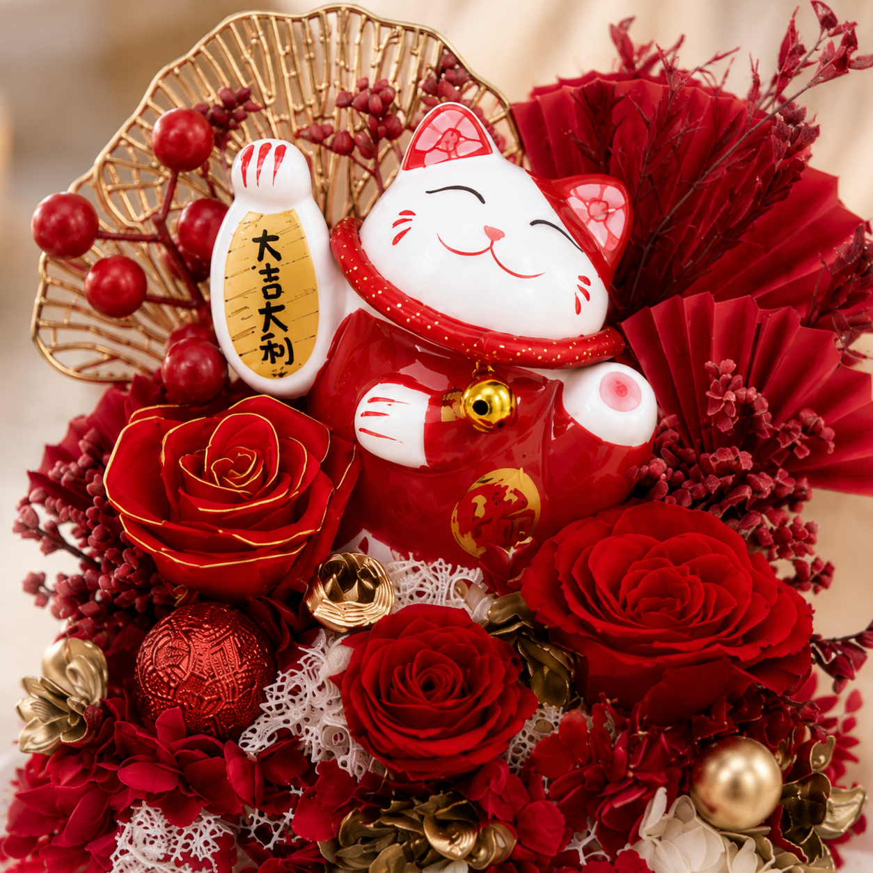 Crimson Fortune (Red Roses) | Preserved Vase Arrangement