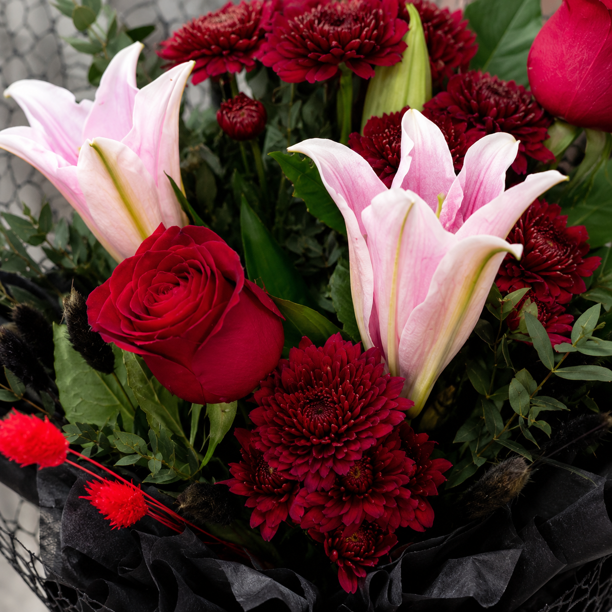 Midnight Grace (Rose, Lily) | CNY Flowers