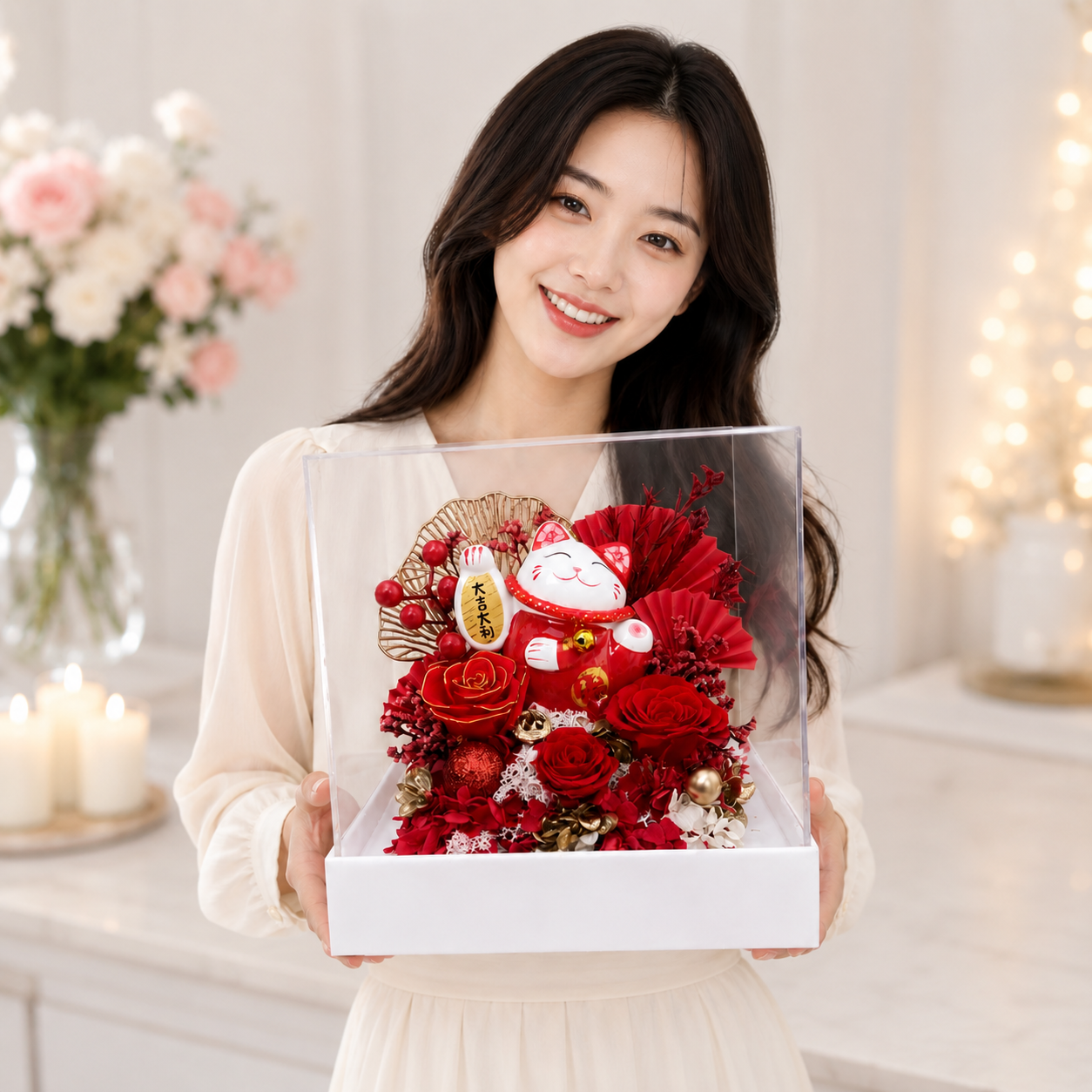Crimson Fortune (Red Roses) | Preserved Vase Arrangement