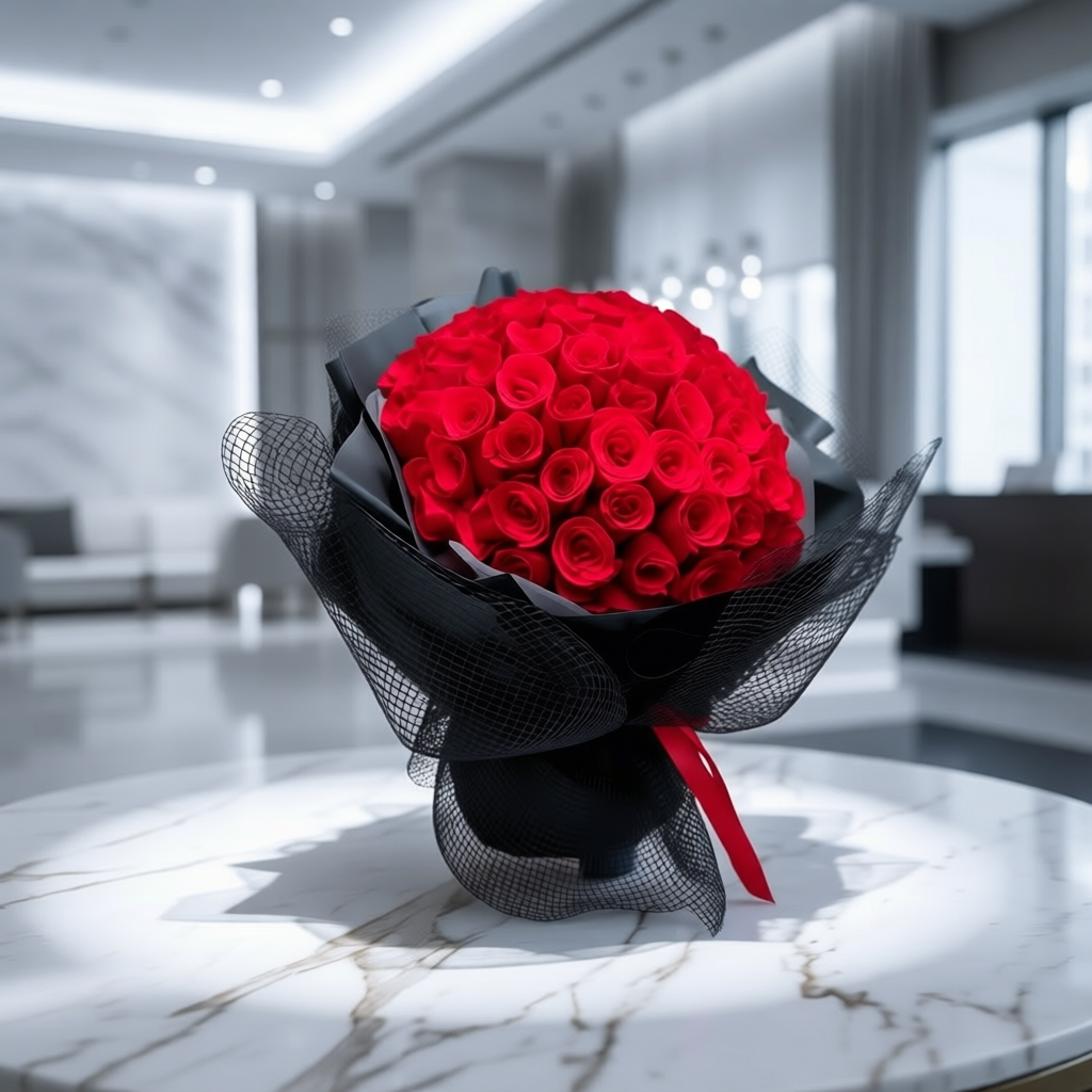 Crimson Paragon (99 Fresh Red Roses) | Fresh 99 Roses Flower Bouquet