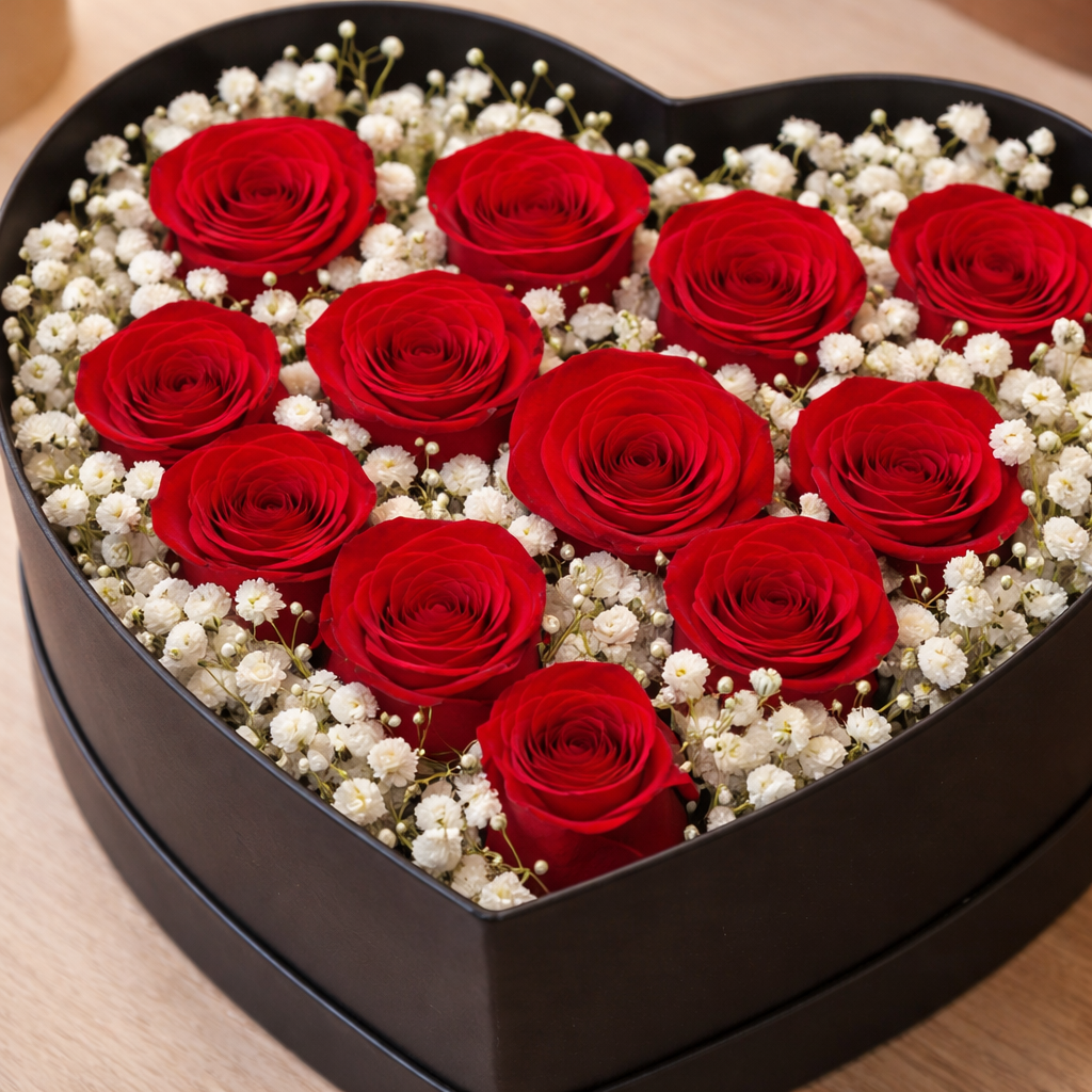 Crimson Promise (Roses, Baby's Breath) | Bloom Box