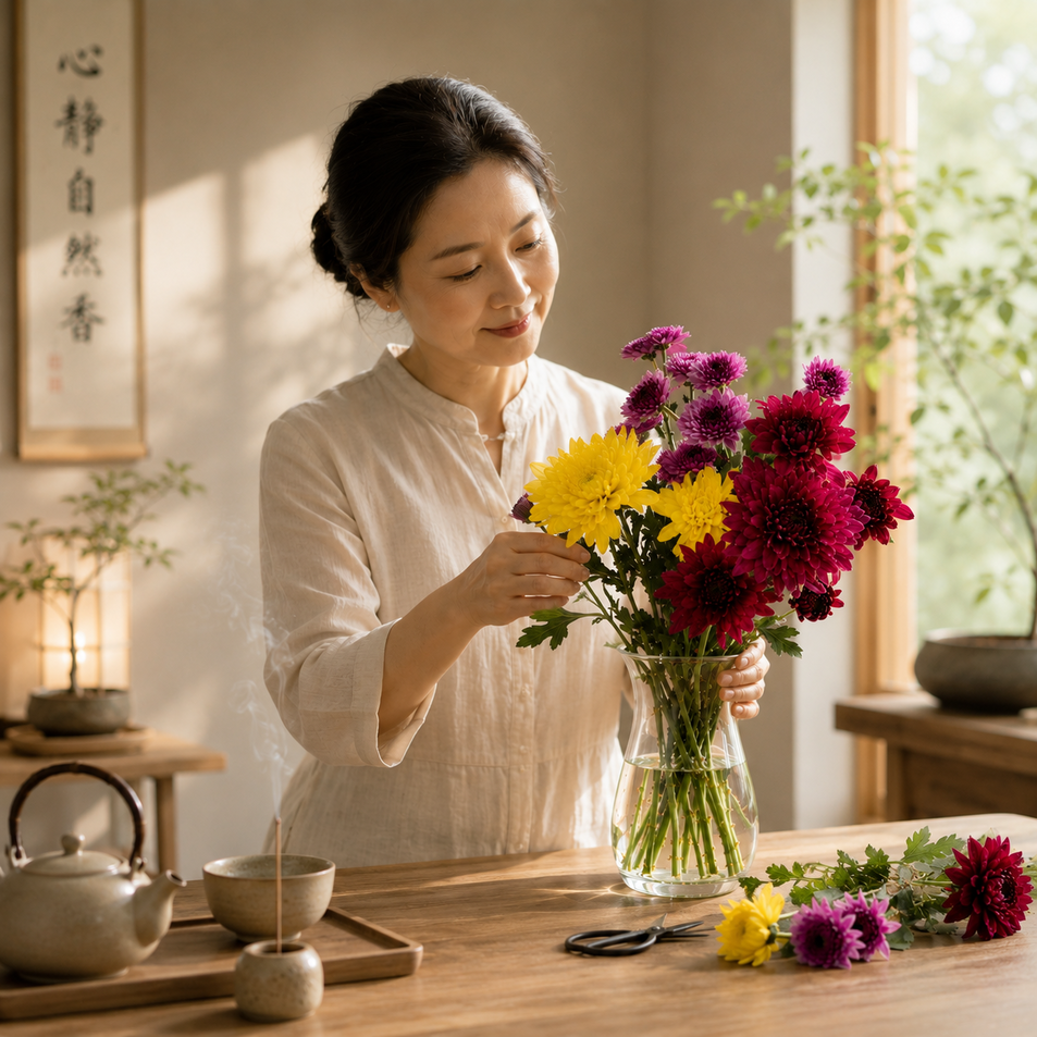 Chrysanthemum Pom Pom (3 Stalks) | Praying Flowers