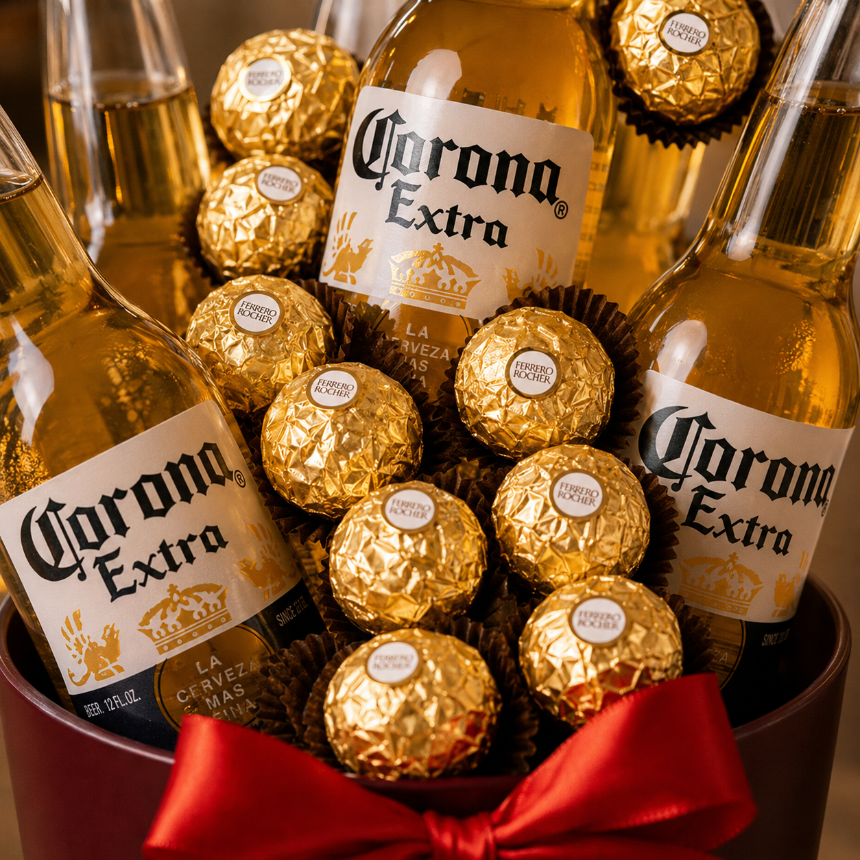 Corona & Ferrero Celebration Bucket | Beer Hamper Gift