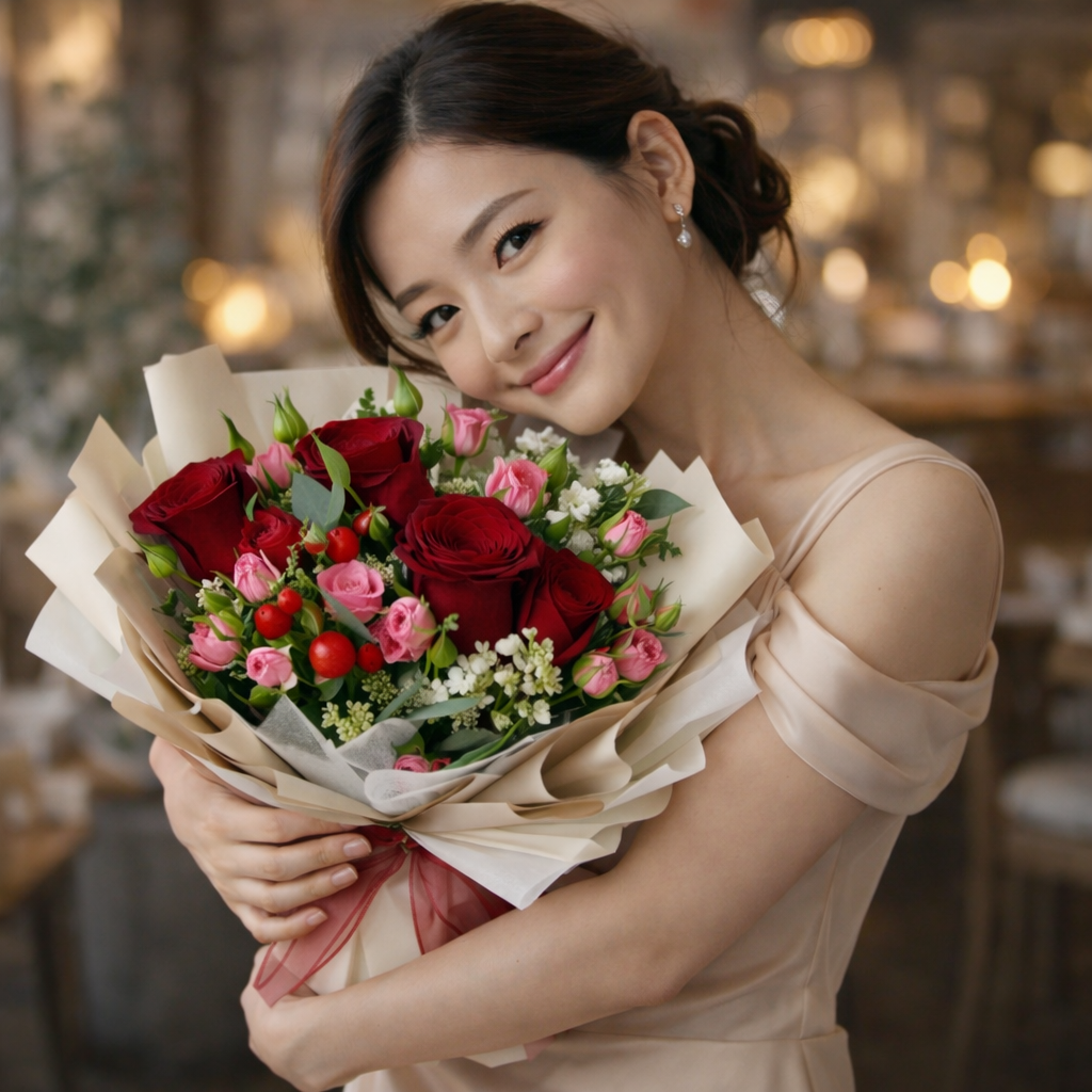 Crimson Charm (Roses) | Fresh Bouquet