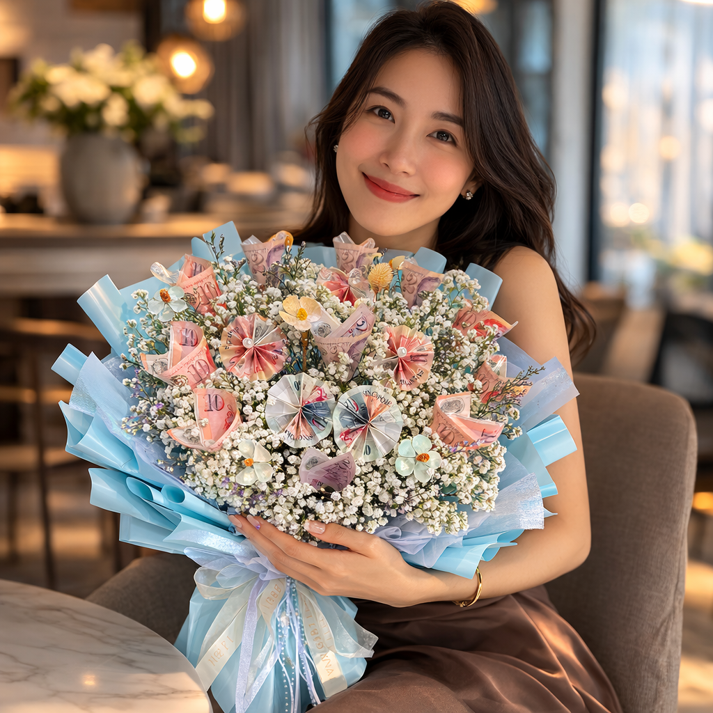 Flourish of Fortune (Baby's Breath) | Money Bouquet