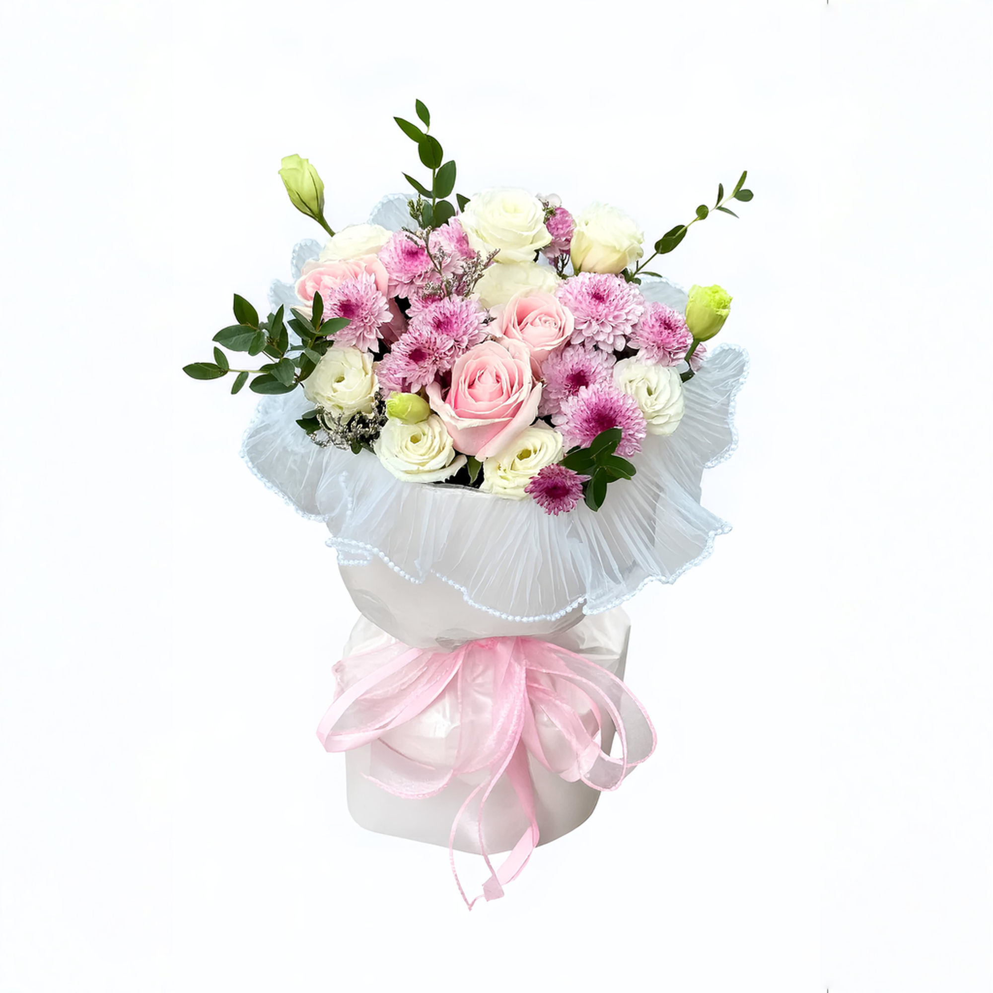 Gentle Promise Bloom (Roses, Chrysanthemums) | Fresh Flower Bouquet