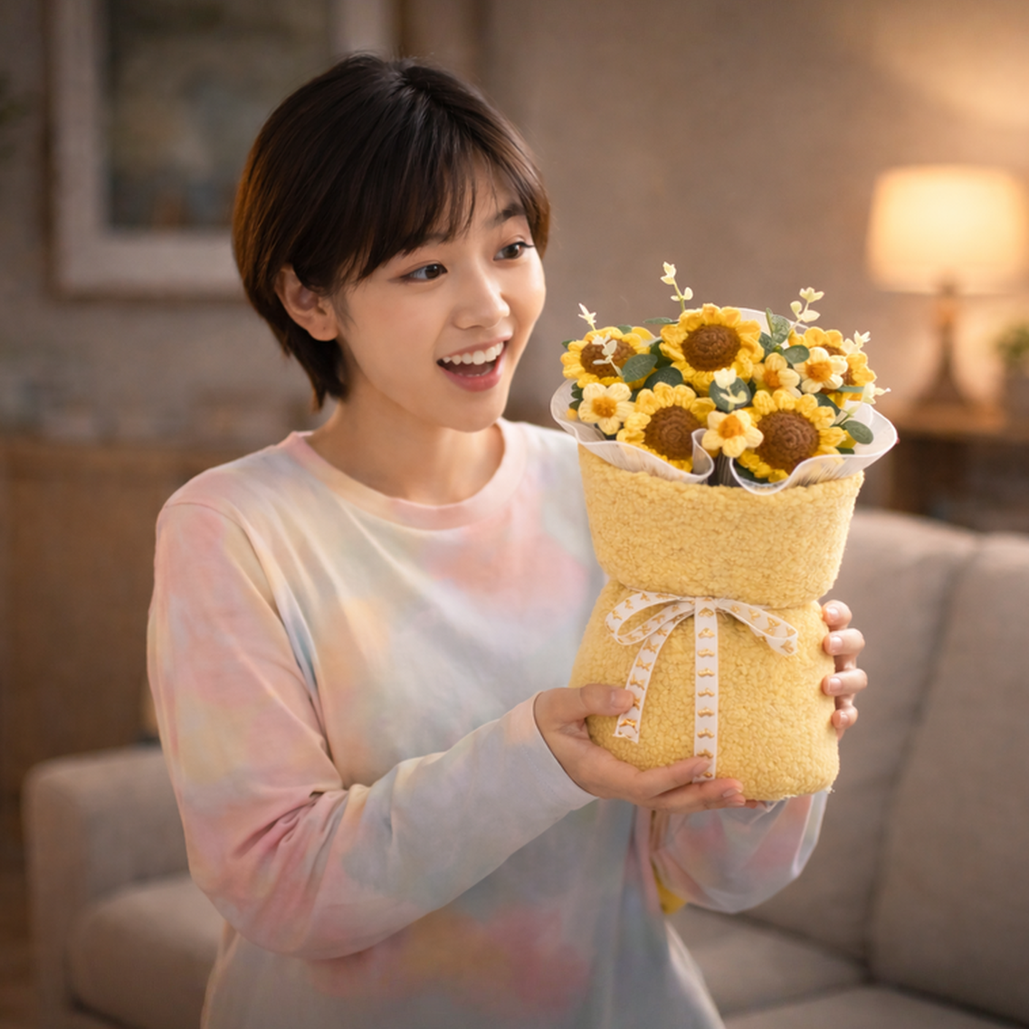 Golden Cheerloom | Crochet Flower Bouquet