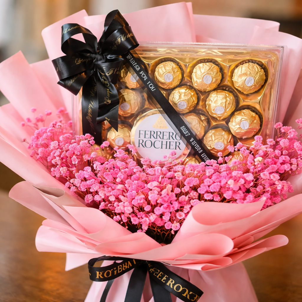 Golden Cocoa Bloom | Chocolate Bouquet