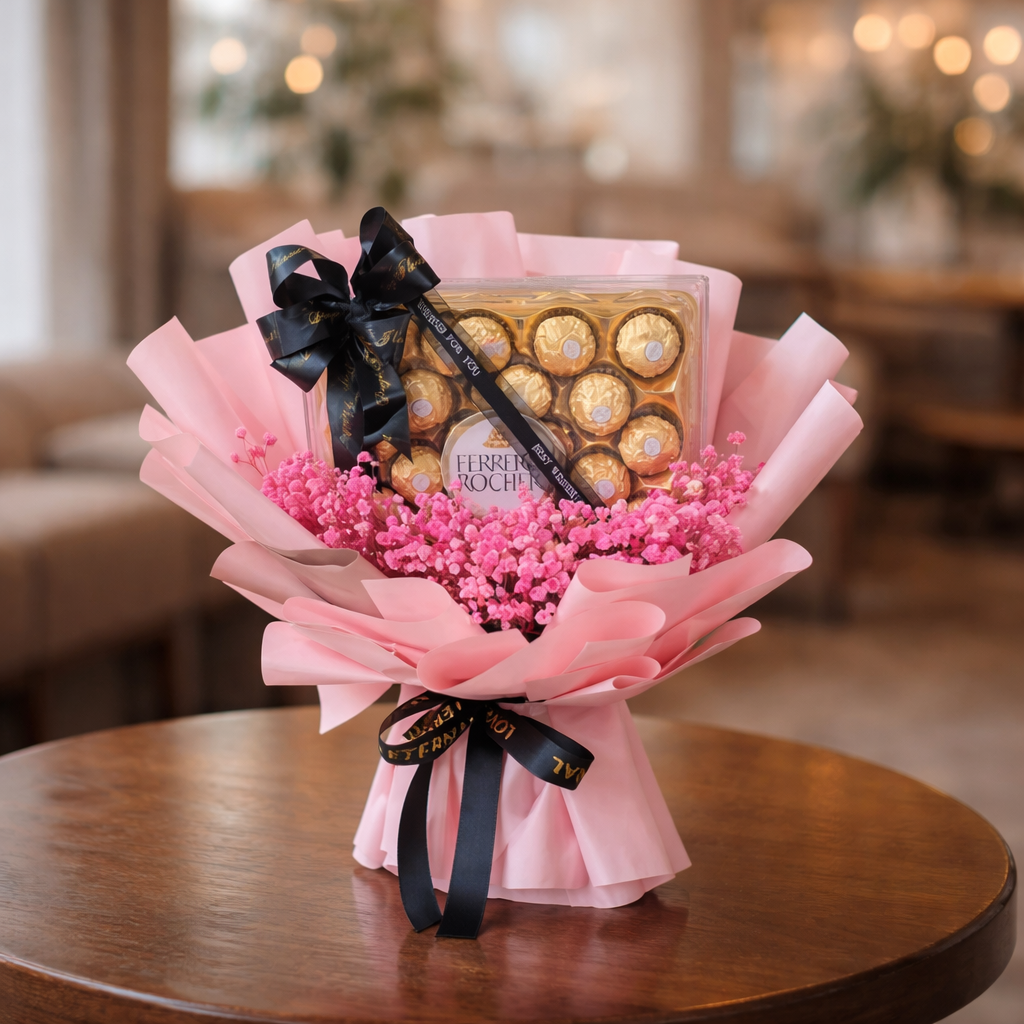 Golden Cocoa Bloom | Chocolate Bouquet