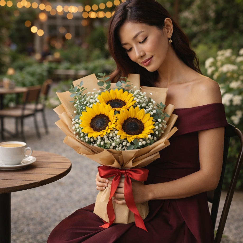 Golden Dawn (Sunflowers, Baby's Breath) | Fresh Flower Bouquet