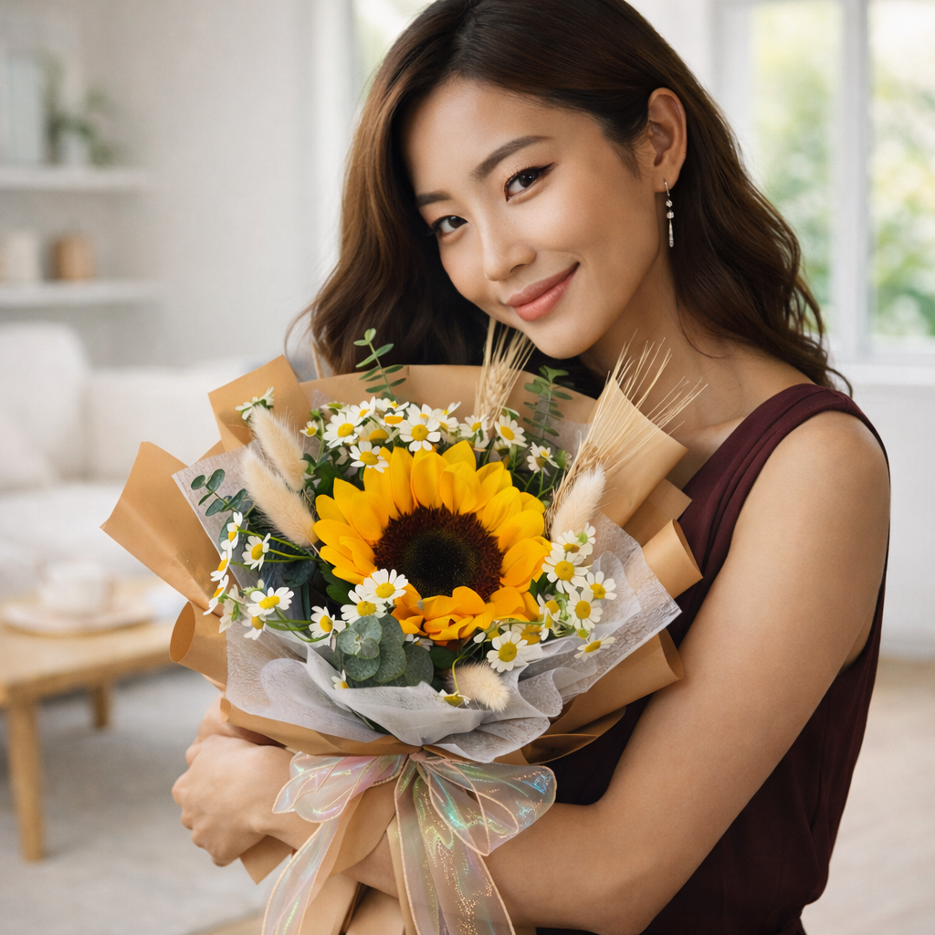 Golden Meadow (Sunflowers, Chamomile, Bunny Tails) | Fresh Flower Bouquet