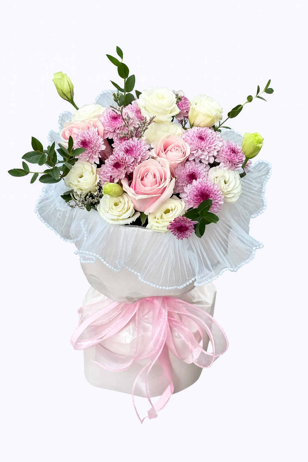 Gentle Promise Bloom (Roses, Chrysanthemums) | Fresh Flower Bouquet