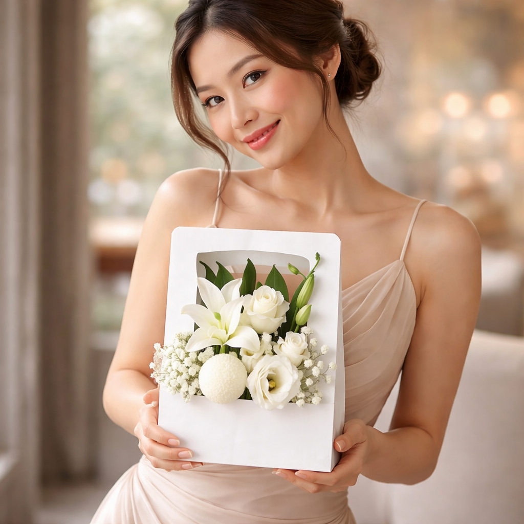 Ivory Grace (Lilies, Roses, Baby's Breath) | Flower Box