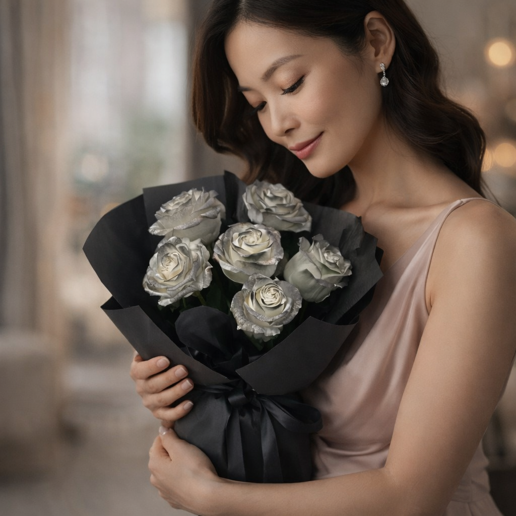 Moon Veil (White Roses) | Fresh Flower Bouquet